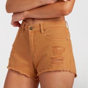 Billabong Frayed Denim Shorts Size 24, Canyon Brown
